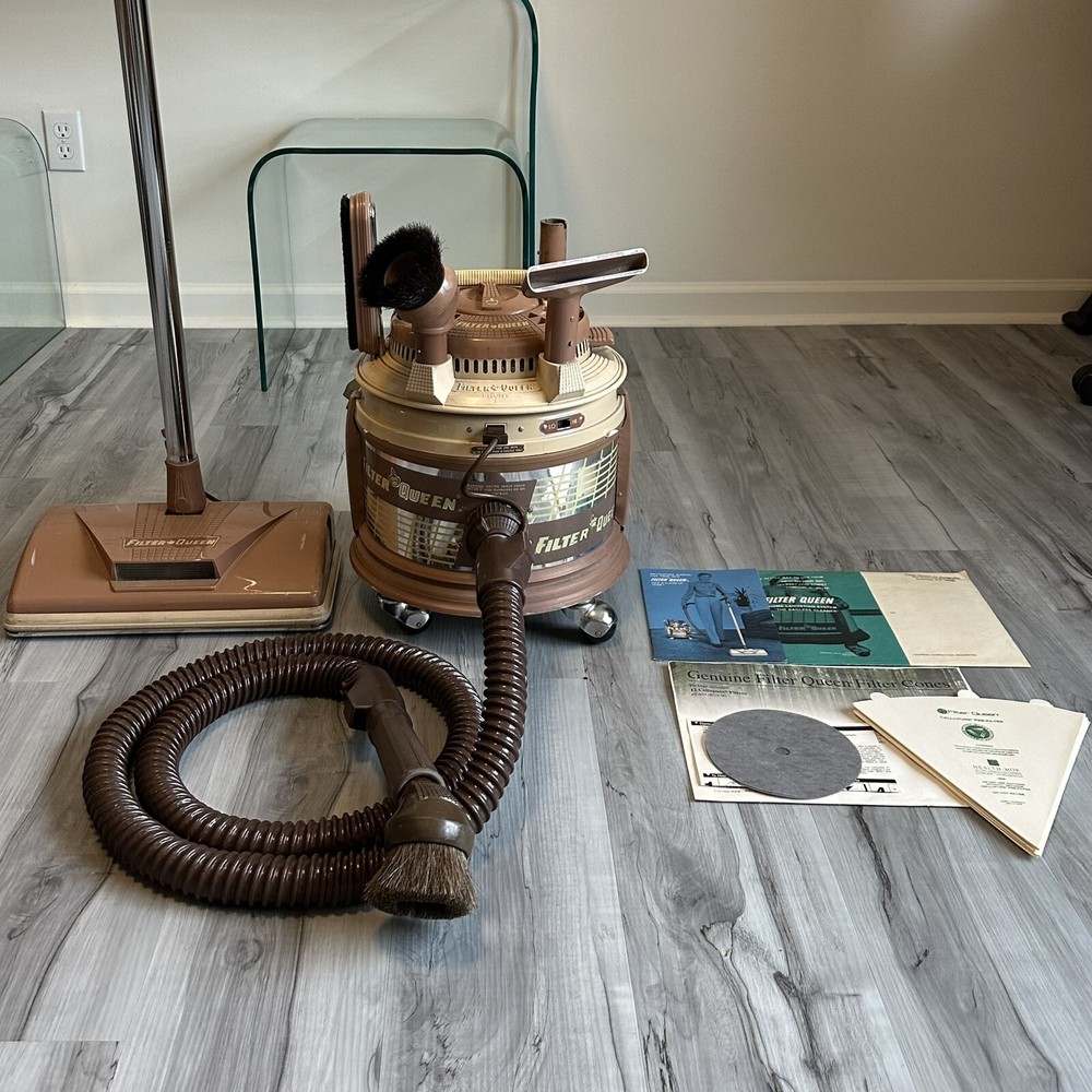 Filter Queen Model 31 Canister Vacuum Cleaner w/ Attachments & Power Head Nozzle