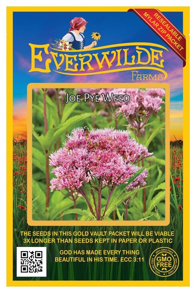 2000 Joe Pye Weed Wildflower Seeds - Everwilde Farms Mylar Seed Packet