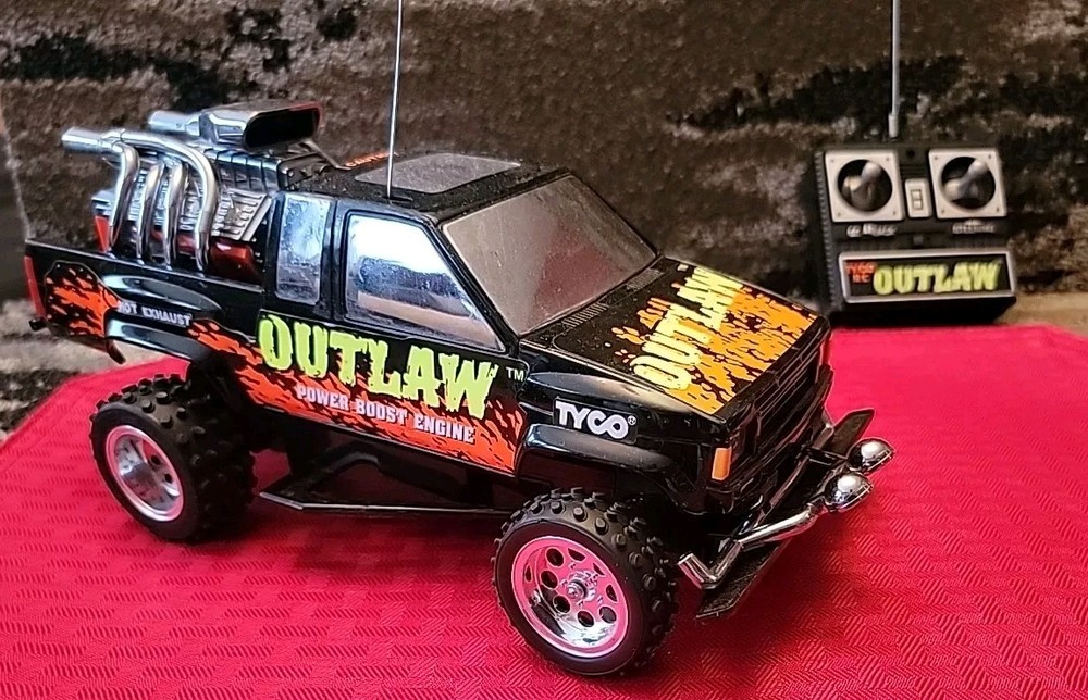 Vintage Tyco OutLaw 27MHz Black RC Truck / TESTED