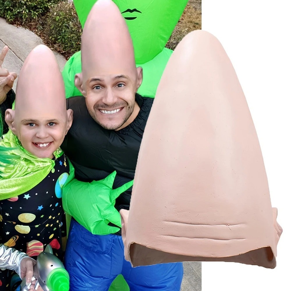Halloween Conehead Alien Mask Latex Costume Cosplay Party Props