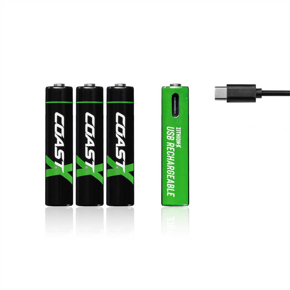 Coast 31008 Products Zithion-x Aaa Rechargeable Lithium-ion Batteries With Usb-c-image