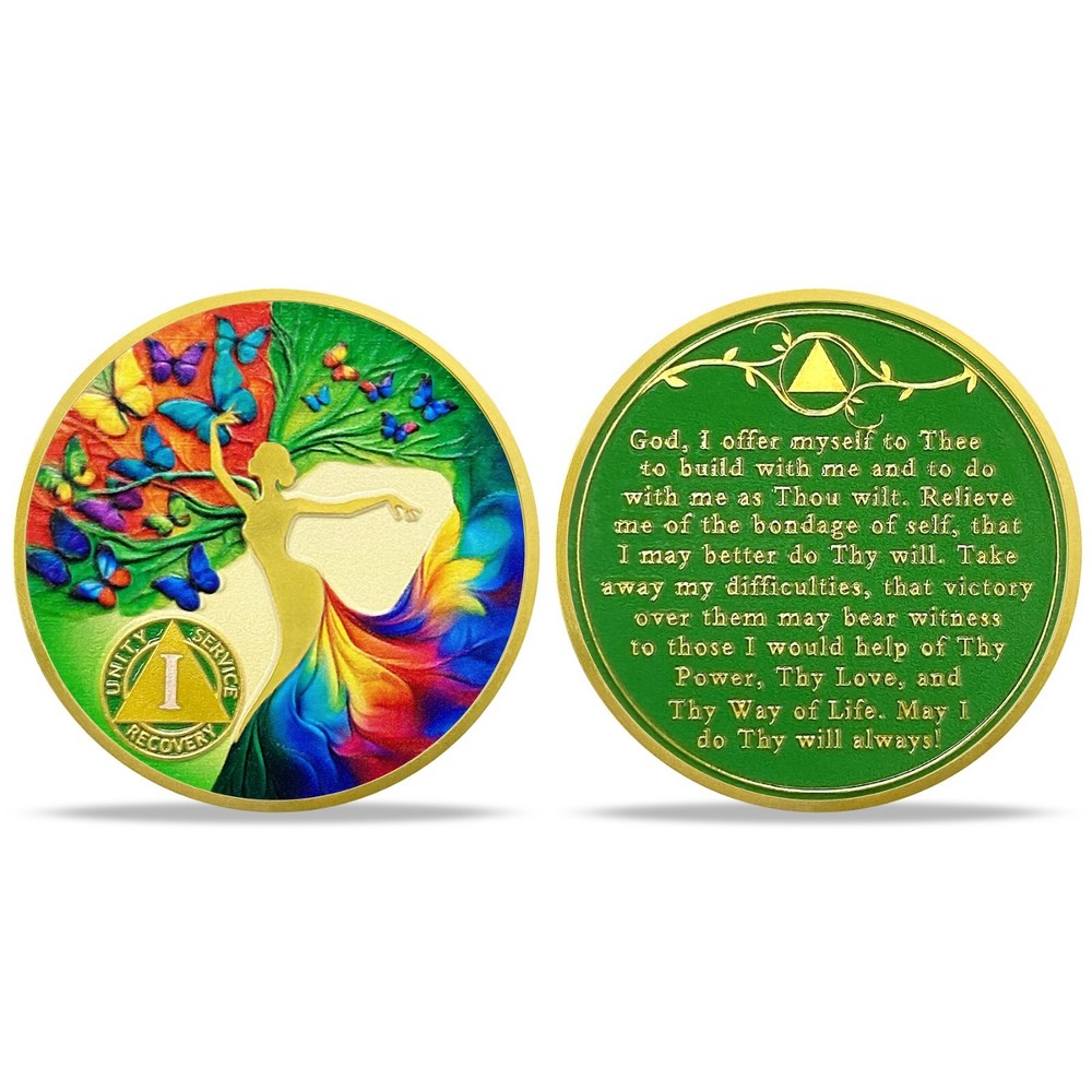 1 Year AA Sobriety Coin Recovery Chips Medallions For Men Women 12 Months Sober