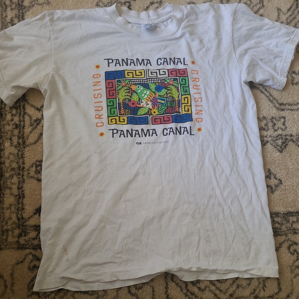 Vintage 90s Panama Canal Cruise T-Shirt Single Stitch Made in Panama (Men's M)