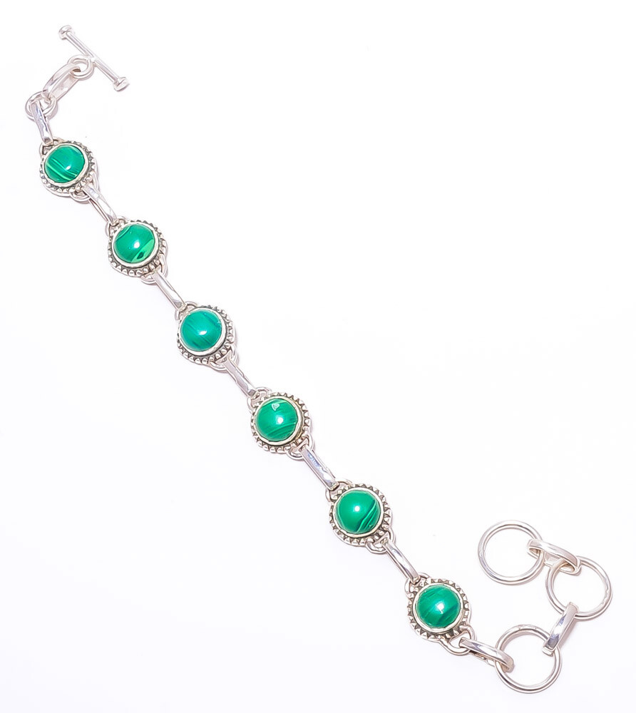 Malachite 925 Sterling Silver Ethnic Bracelet 7.99