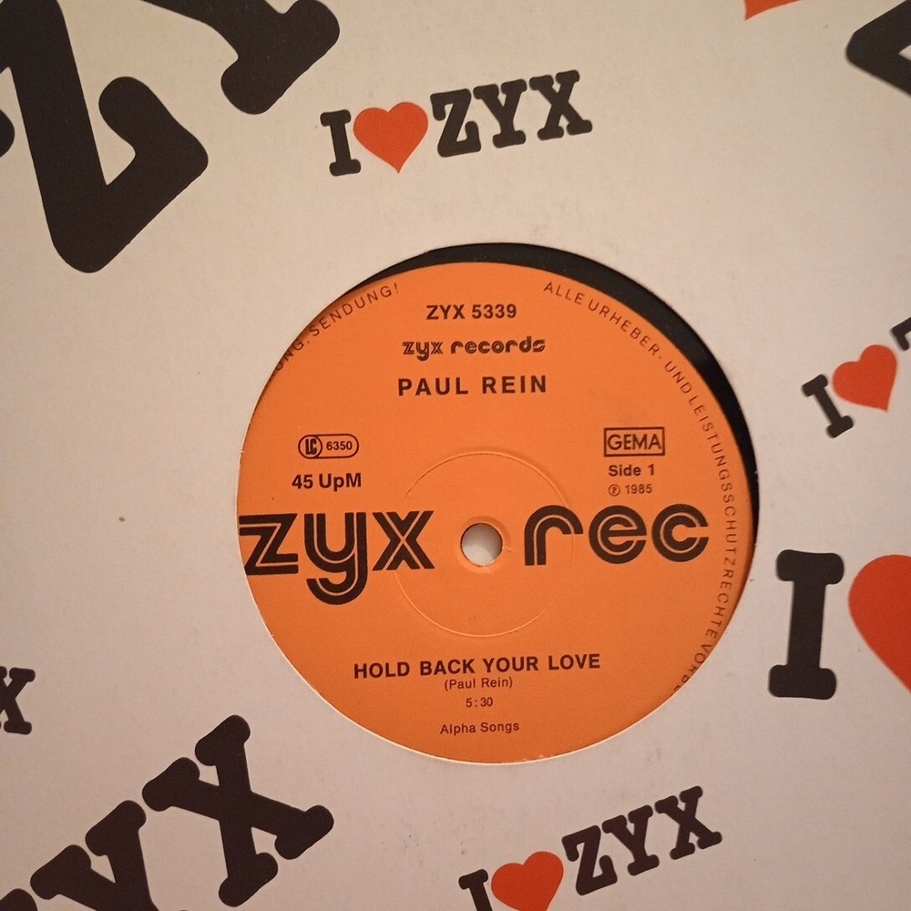 Vinyl Record Paul Rain Hold Back Your Love  Zyx 5339 1985