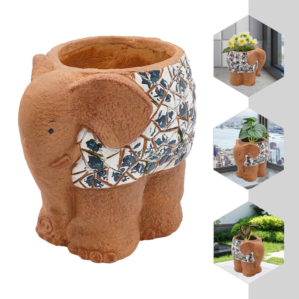 Plant Pot, Elephant Shaped Flower Pot, Flower Pot for Indoor&Outdoor 37*27*33cm