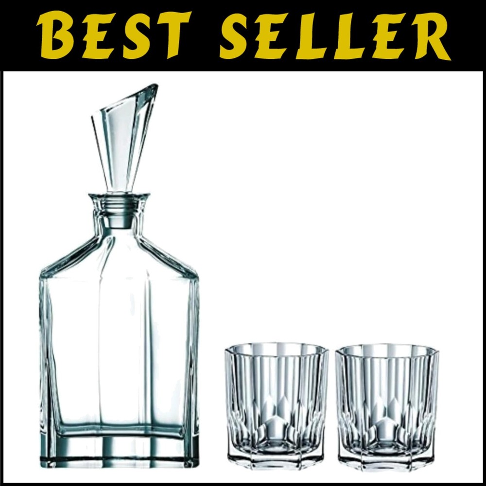 Luxury Aspen-Style Crystal Whisky Decanter Set with Tumblers for Men