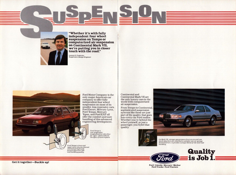 Ford Cars Continental Tempo Suspension 
