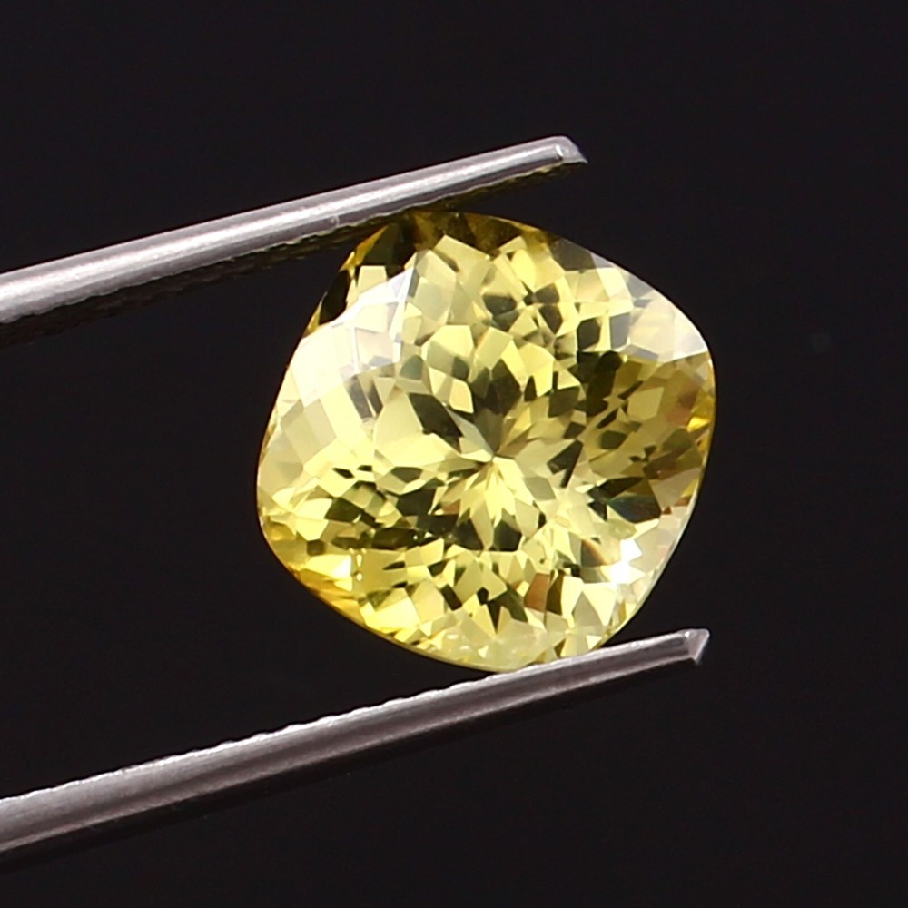 6.10 Ct Natural Ceylon Yellow Sapphire Cushion Cut Loose Gem 10x10mm-image