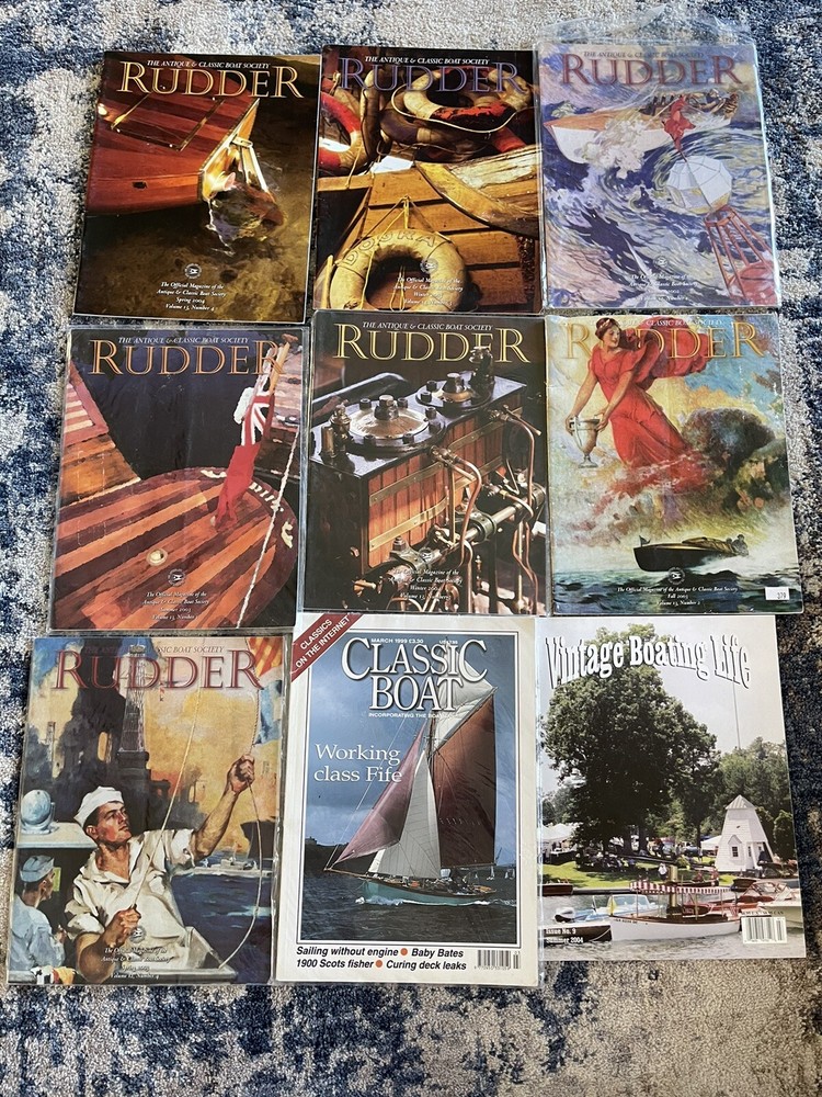 Rudder MAGAZINE Lot Vintage 1999  2003 & 2004 Antique Classic Boat Vintage Boat