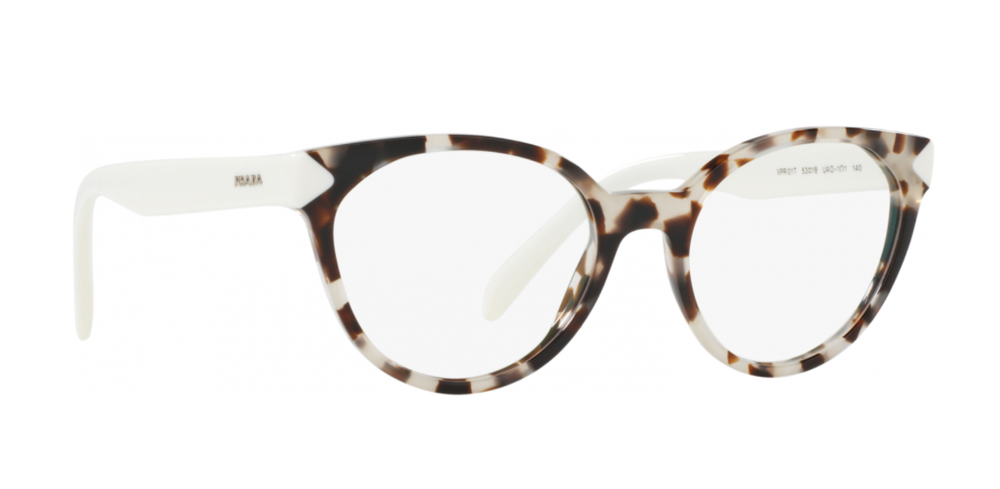PRADA VPR01T UAO-1O1 53mm Brown Tortoise White Eyeglass Frames Made in Italy