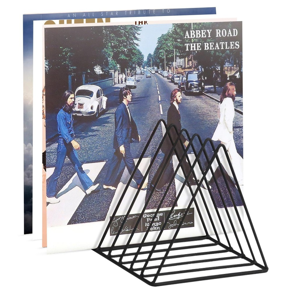 Udreamer 9 Slot Vinyl Holder,Desktop Vinyl Record Storage Holds Up 30 Vinly R...