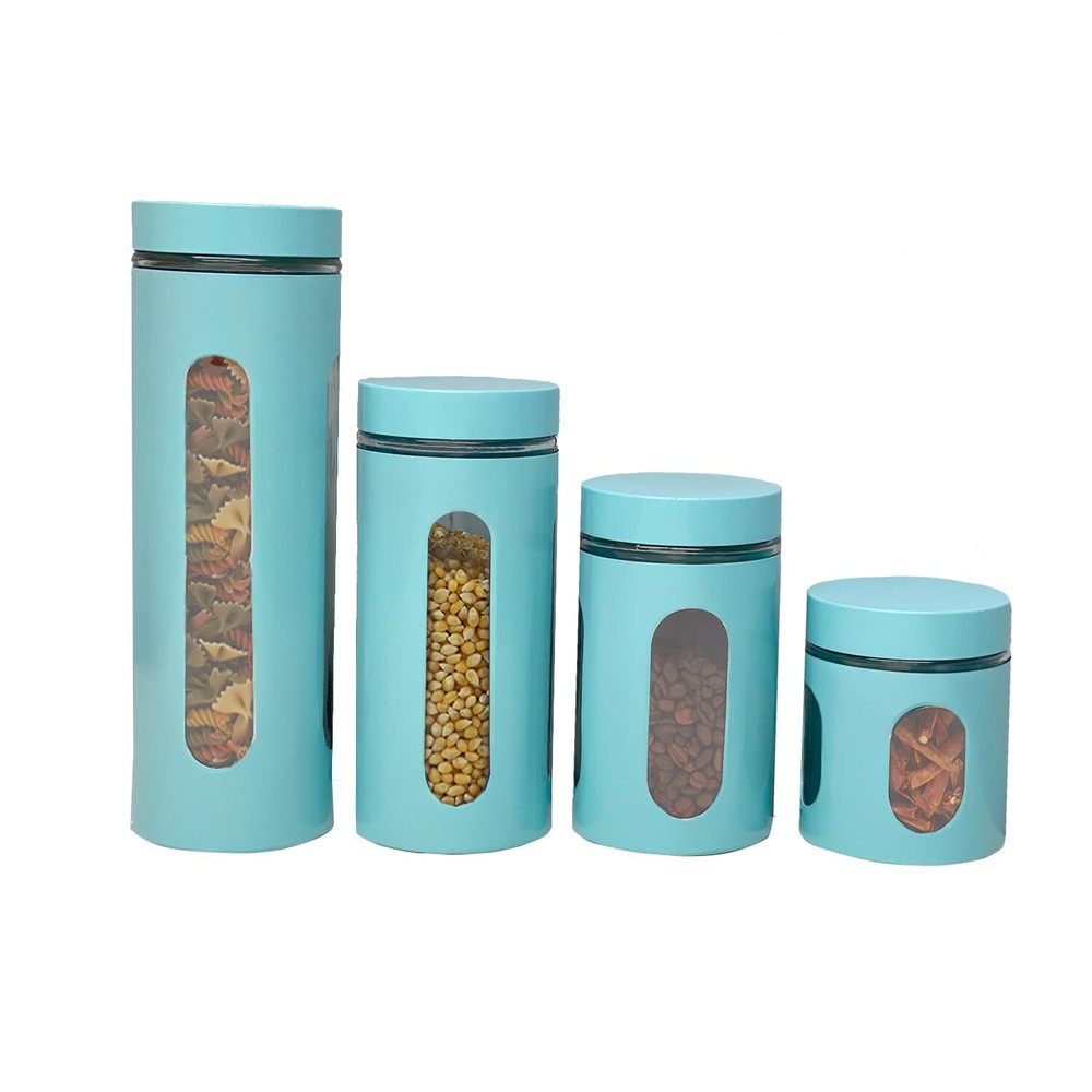 Kitchen Canisters Set For Countertop By Home Basics | Retro-Styled Canisters ...