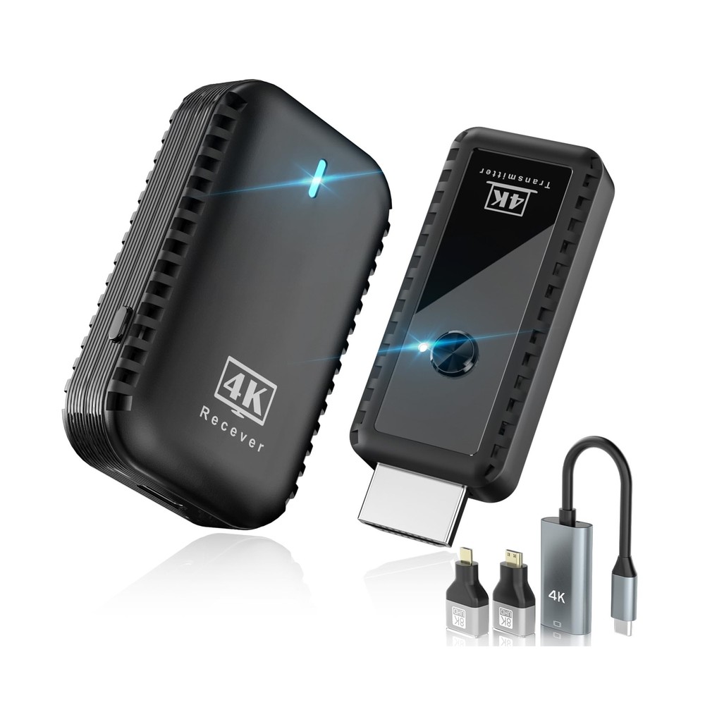 ワイヤレス HDMI トランスミッター・レシーバー 4K、2.4G&5G、プラグアンドプレイ ワイヤレス HDMI...