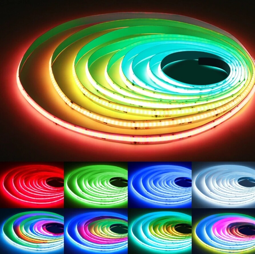 DC12V 24V COB LED strip Light 720 LEDs/m RGB+IC Flexible Led Strip High Density
