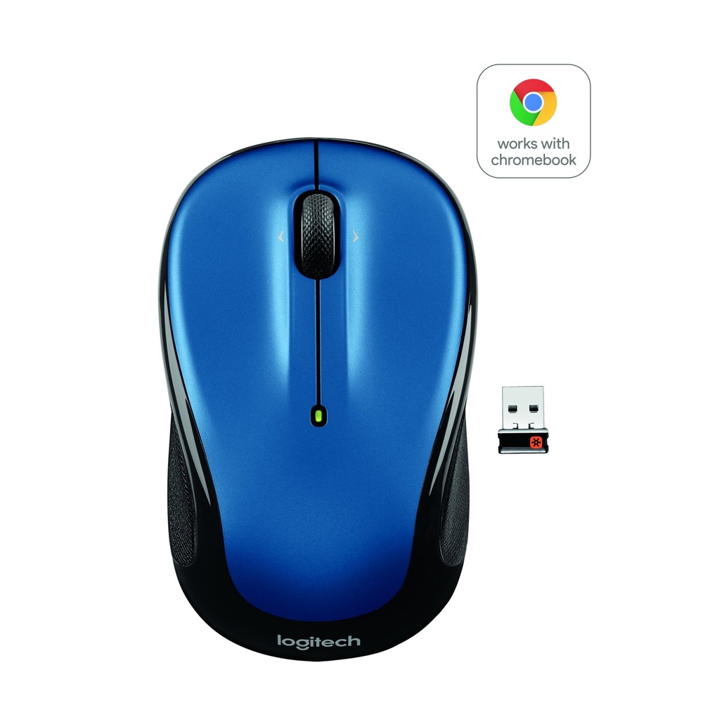 Logitech Compact Wireless 2.4GHz Mouse with USB Receiver in Blue