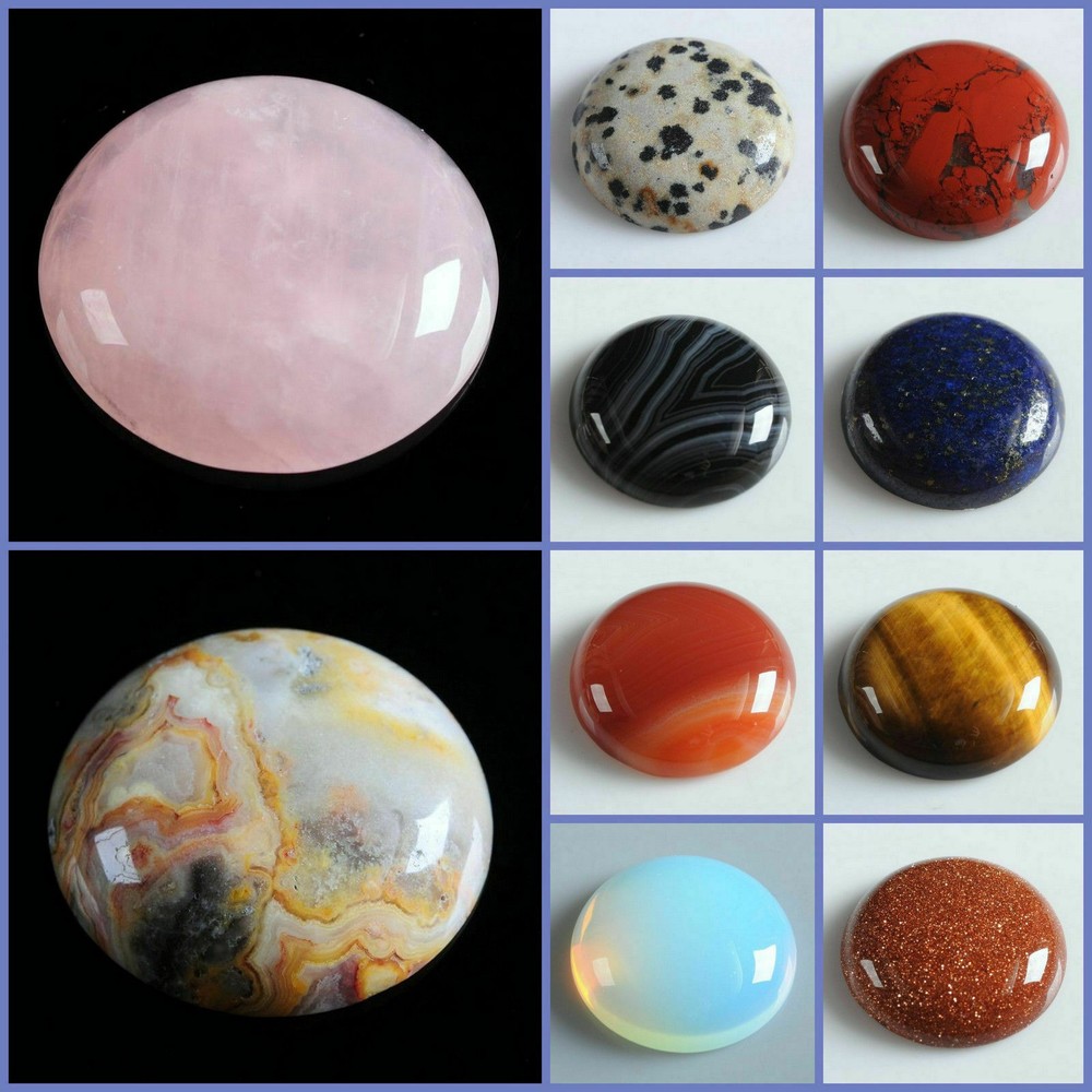 Wholesale 25mm Round cabochon CAB flatback semi-precious gemstone Save $ in bulk