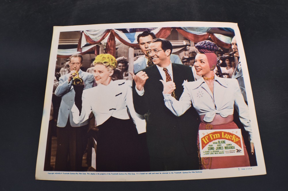 If I'm Lucky ORIGINAL Lobby Card #7 *Perry Como*Carmen Miranda*Harry James*