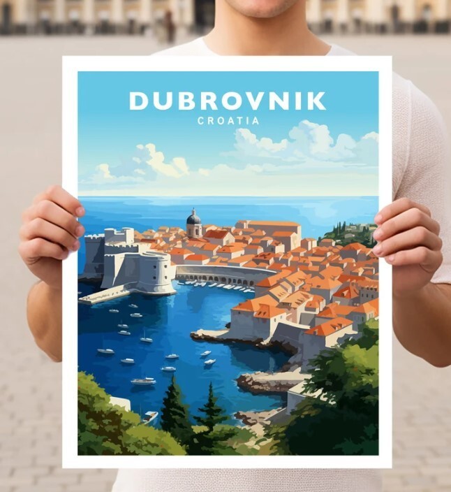 Discover Dubrovnik Croatia with Stunning Travel Wall Art Poster Print