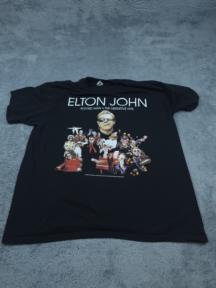 Elton John Shirt Mens 2XL Rocket Man Definitive Hits Sprint Center 2007 Concert