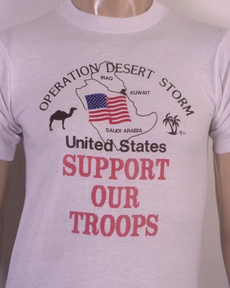vintage 80s 90s single stitch 1991 Operation Desert Storm T-Shirt Iraq Kuwait M