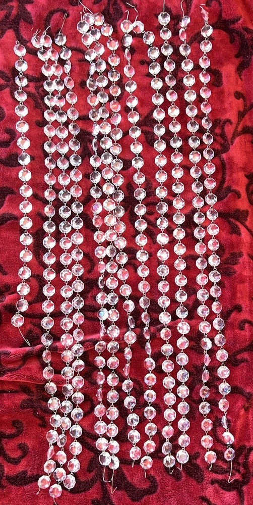 11 Vintage 24” inch Crystal strands 29 Crystals on each Strand + 1 short strand