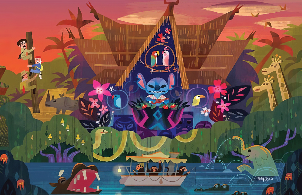 Enchanted Tiki Room Disney Jungle Cruise 13x19 Matte Poster Print