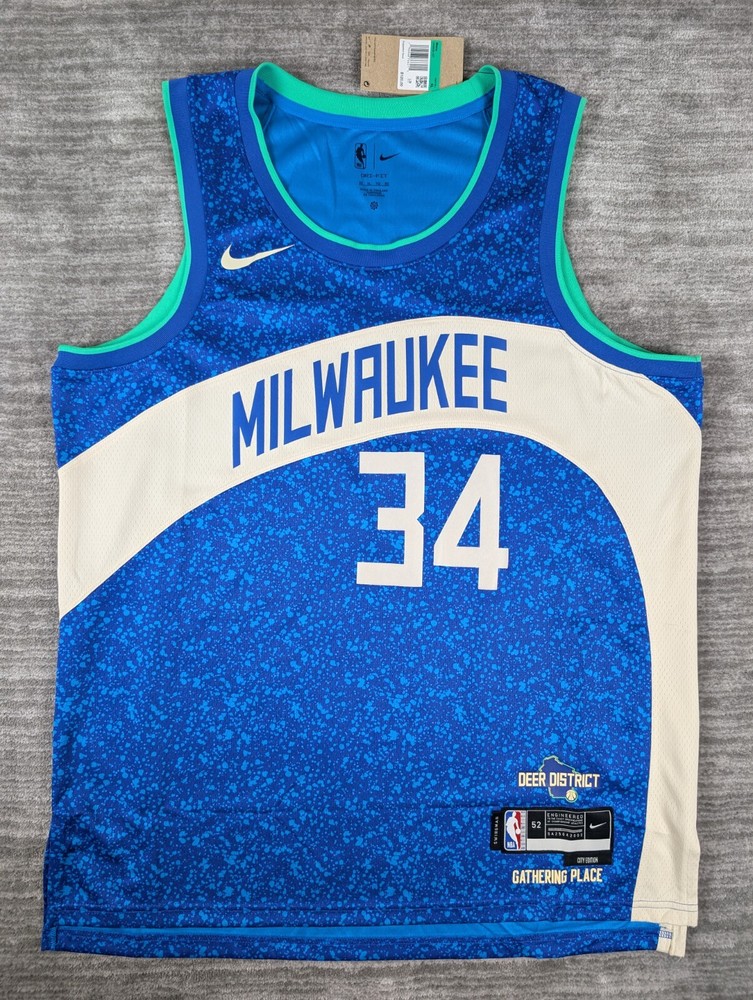 Nike Swingman Milwaukee Bucks Giannis Antetokounmpo City Edition Jersey Size XL