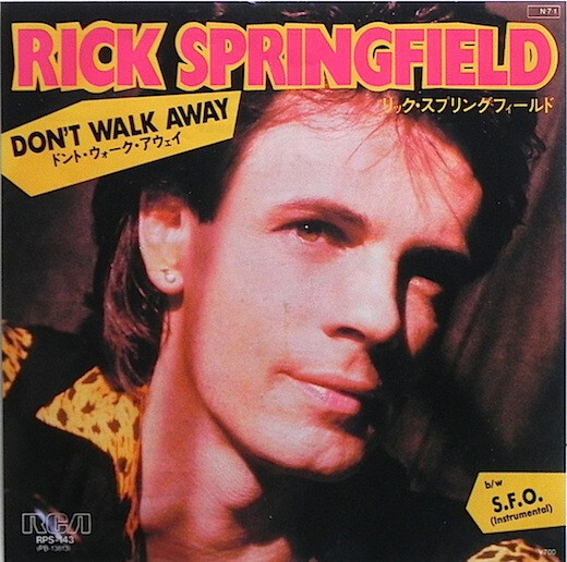 Rick Springfield - Don't Walk Away - Used Vinyl Record 7 - 39 - T6035A