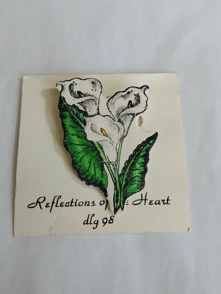 Calla Lily Lapel Pin Handmade Floral Reflection of the Heart Brooch