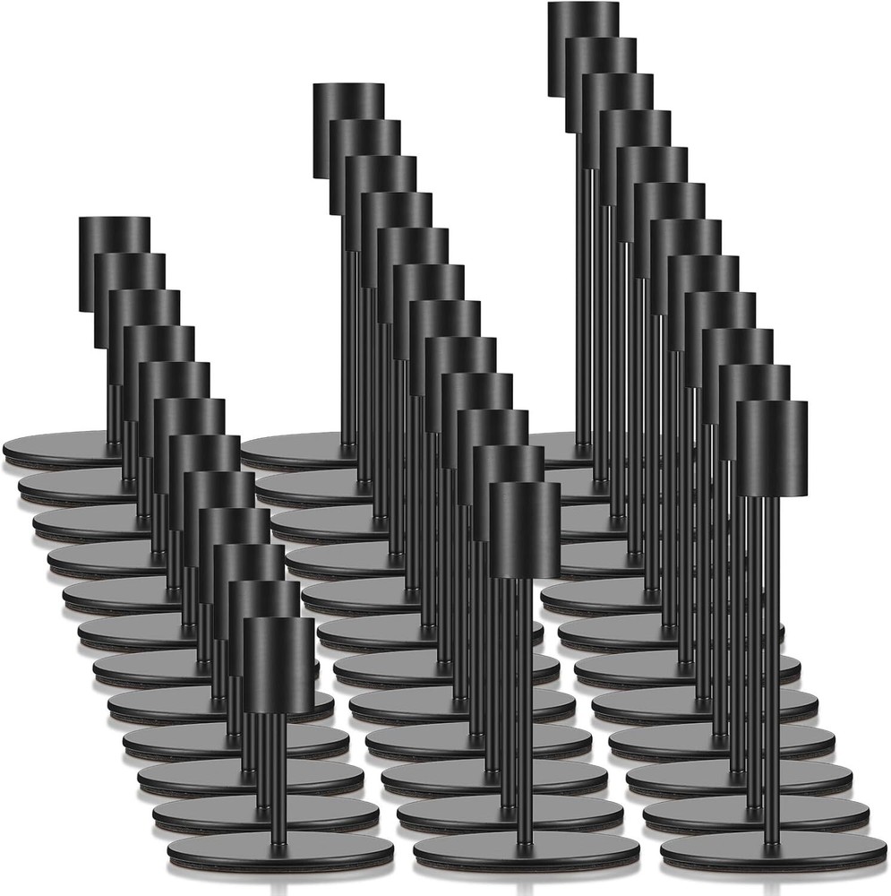 Bulk Taper Candlesticks Holders Set Modern Decorative Metal (Matte Black,36 Pcs)