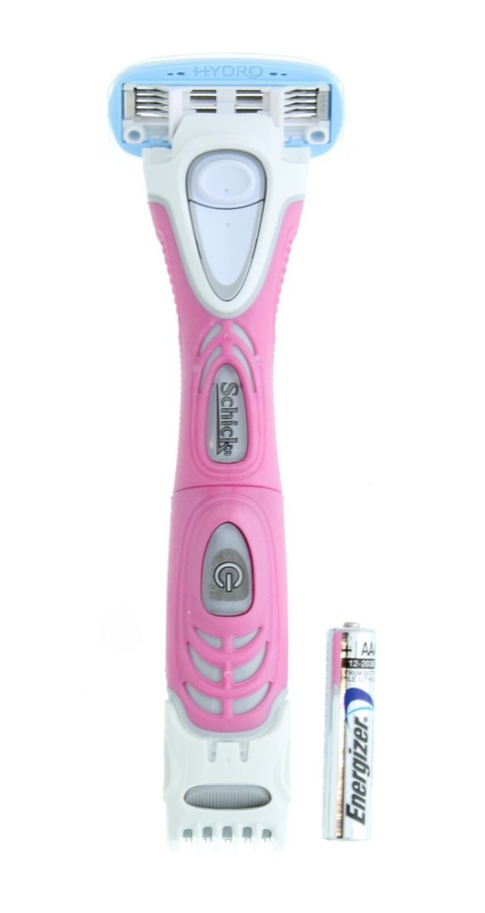 Schick Women's Hydro Silk Razor, Moisturizing Razor + Bikini Trimmer, Battery