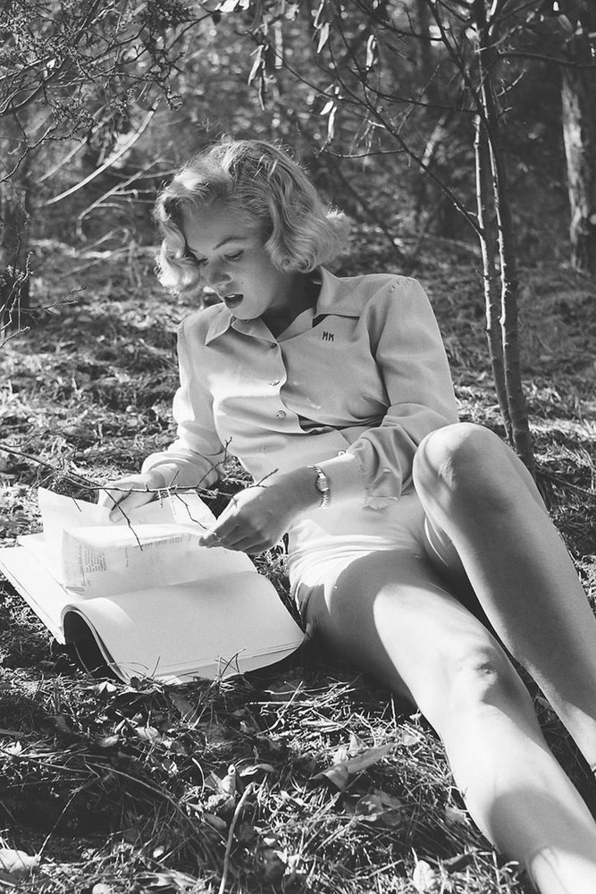 Marilyn Monroe Reading in Forest Vintage 8x10 Celebrity Photo Print  