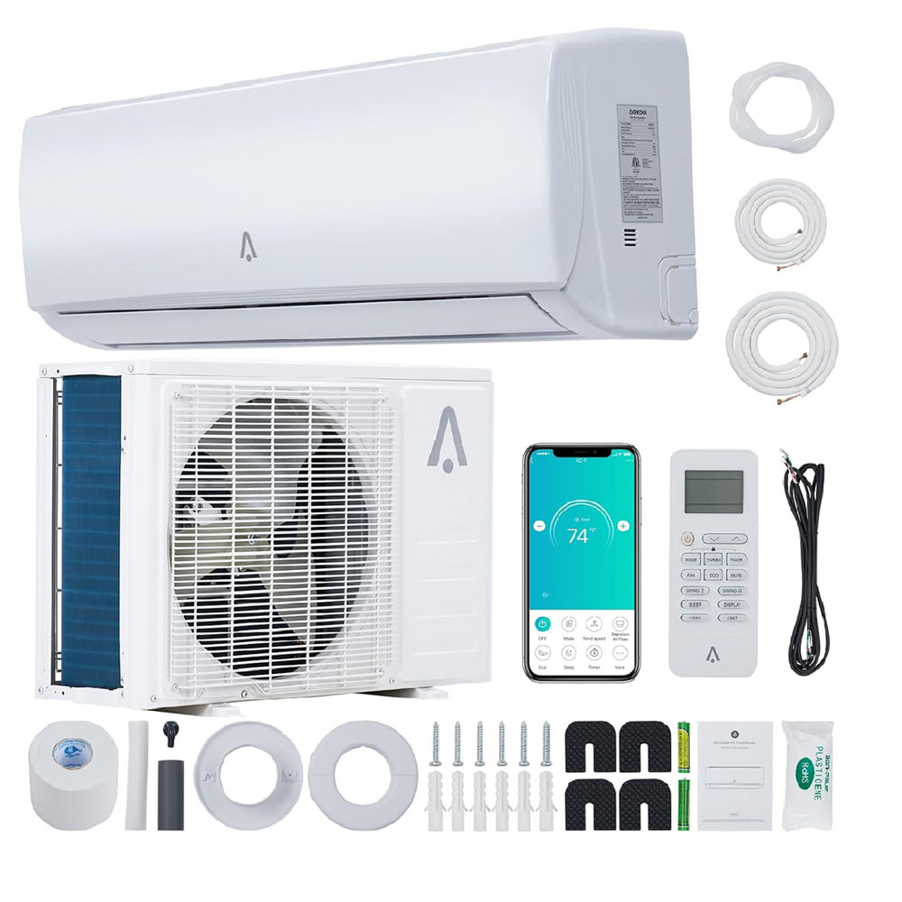 9000 BTU 19 SEER2 115V Mini Split Heat Pump Air Conditioner Inverter AC w/ Kits