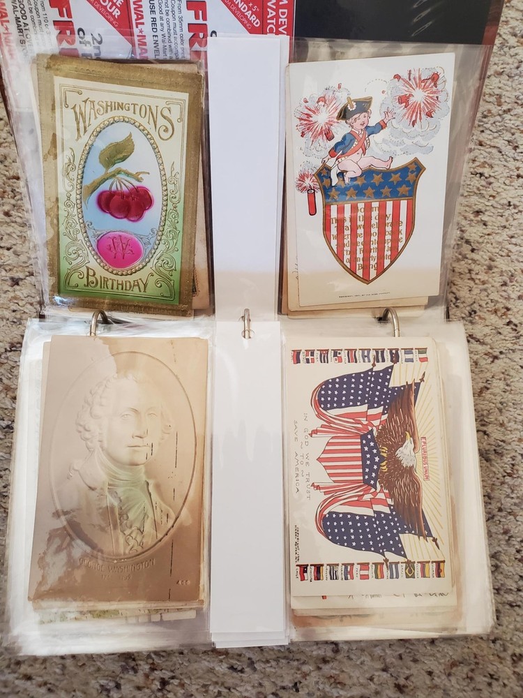 ALBUM & COLLECTION Of 190 Vintage POSTCARDS--HALLOWEEN, SANTAS, HOLIDAY, MORE