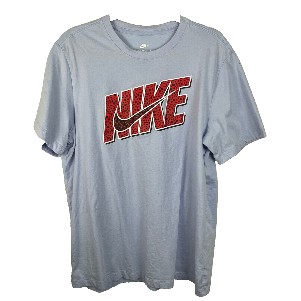 Nike Swoosh Mens Large Blue Animal Print Active Tee Short Sleeve Shirt