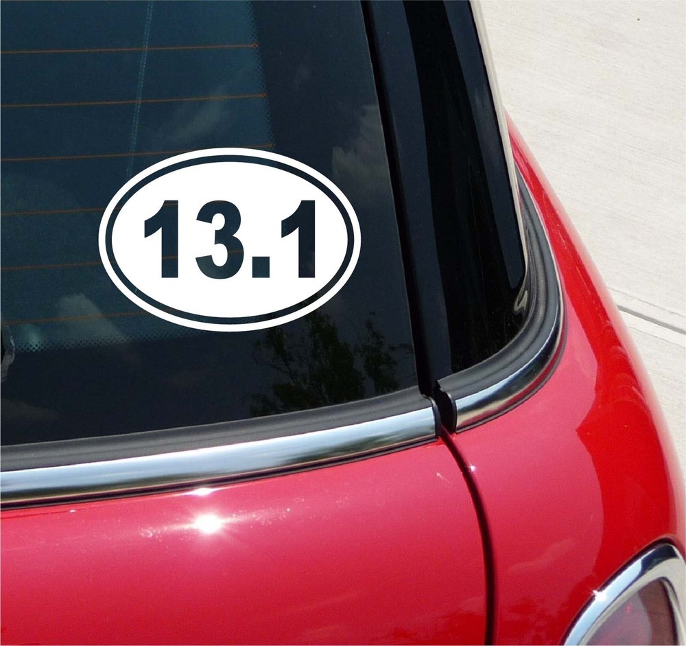 Euro 13.1 Sports Running Marathon Decal Sticker Car Wall Oval NOT Two Colors