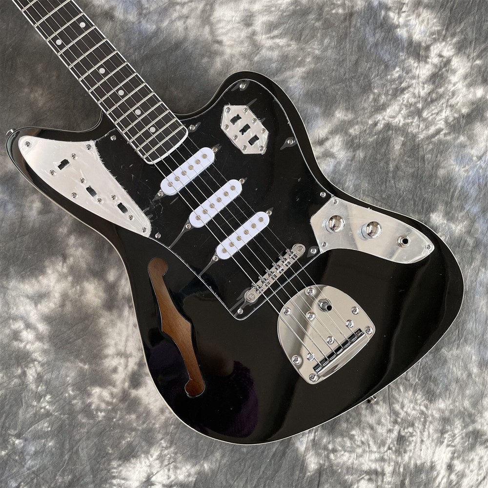 Black Electric Guitar with Basswood Body Maple Neck SSS Pickups 6-String Fast Shipping