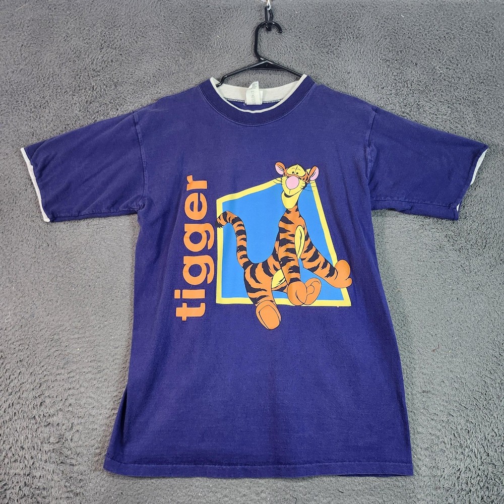 Vintage Disney Tigger Shirt Mens Large Purple Winnie The Pooh Graphic 90s