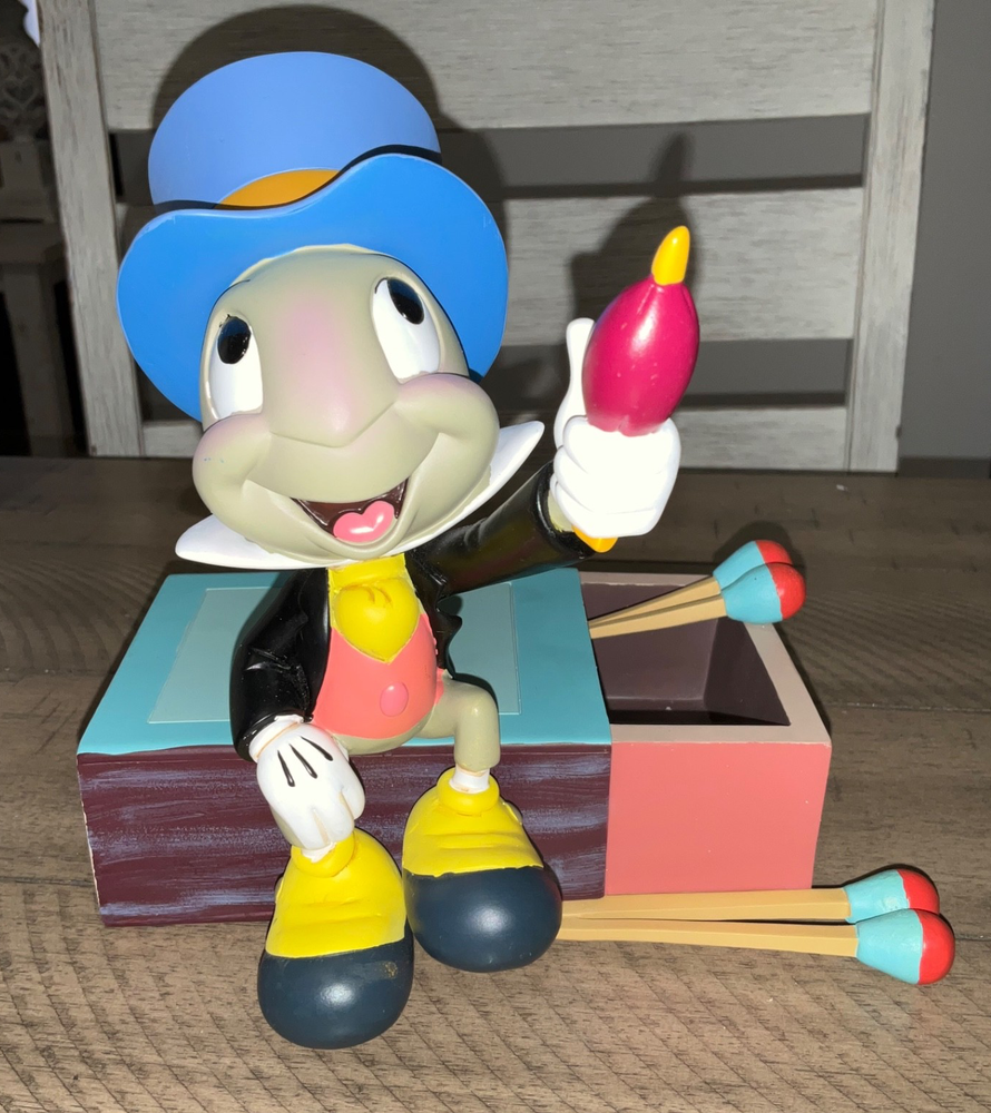 Disney Parks Exclusive Jiminy Cricket Sitting On Matchbox Large ~ Pinocchio