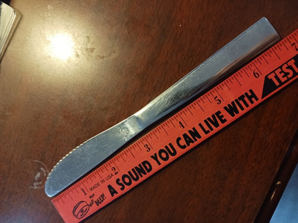 Delta Airlines Stainless Airplane Dinner Knife - Vintage ABCO 50 Silverware-image