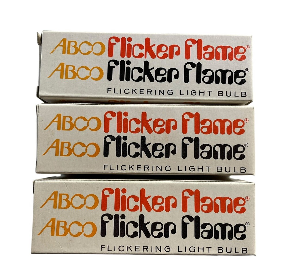 Vintage ABCO 2-3 WATT 120V FLICKER FLAME SMALL BASE BULBS 03659 CLEAR TORPEDO-image