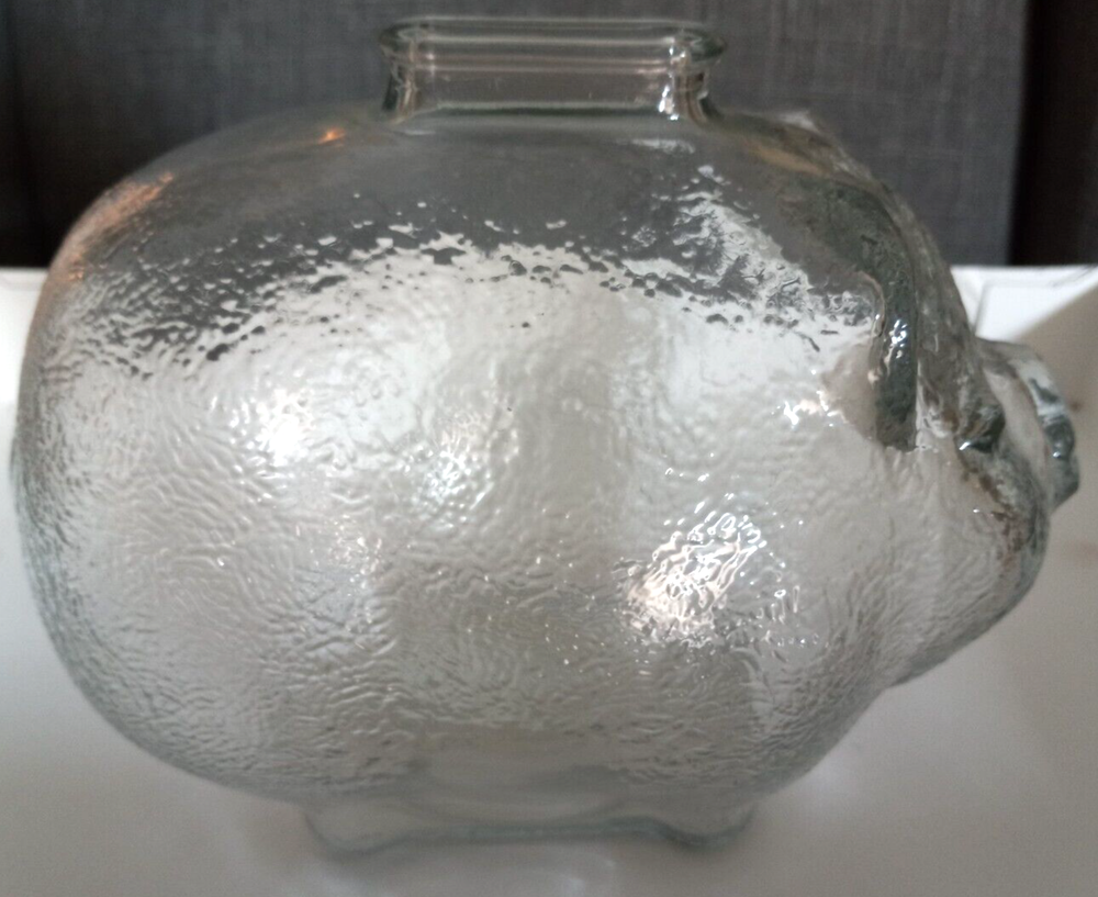 Anchor Hocking Clear Glass Piggy Bank