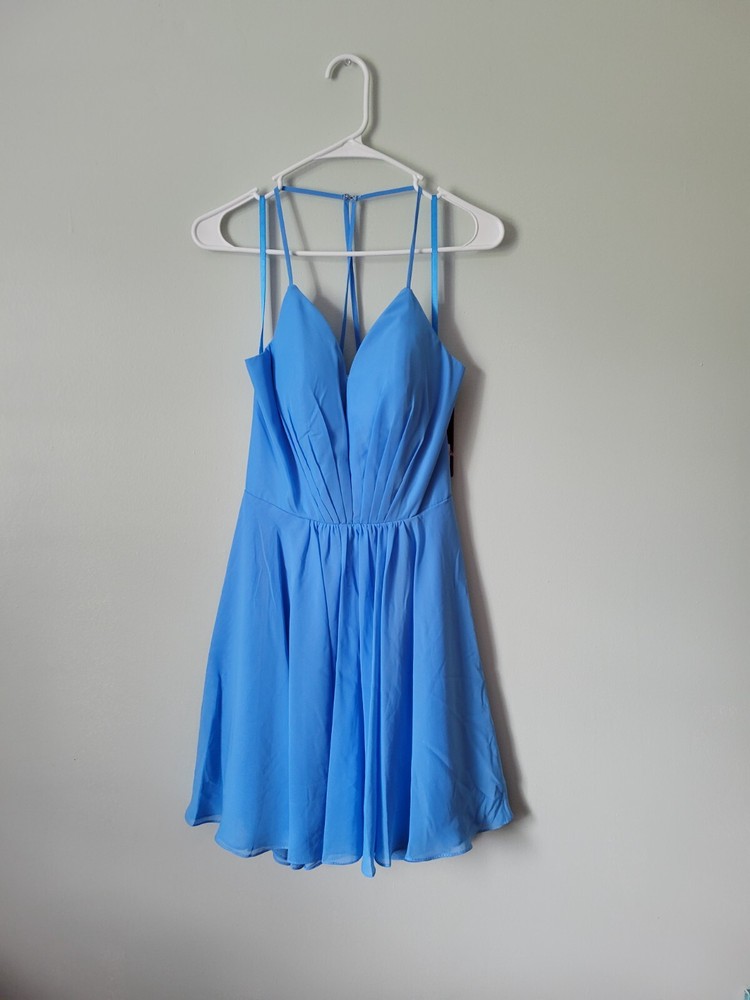 Abby Paris Blue Knee-Length Formal Dress Womens Size 8 Homecoming NWT-image
