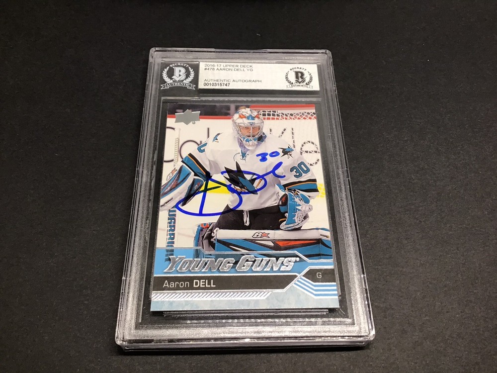 Aaron Dell 2016-17 UD Young Guns RC #478 Auto Beckett BAS COA 1B Signed-image