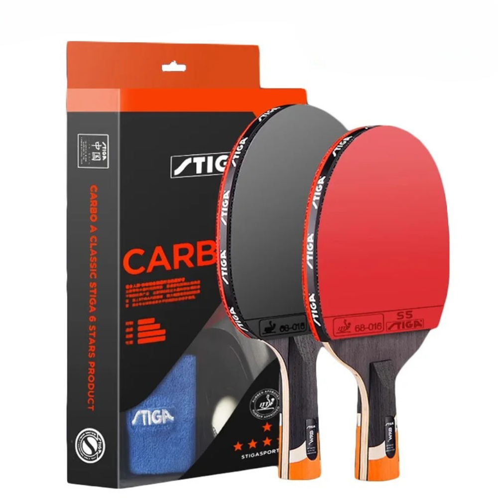 Stiga Professional Carbon 6 Star Offensive Table Tennis Bat FREE Shipping!