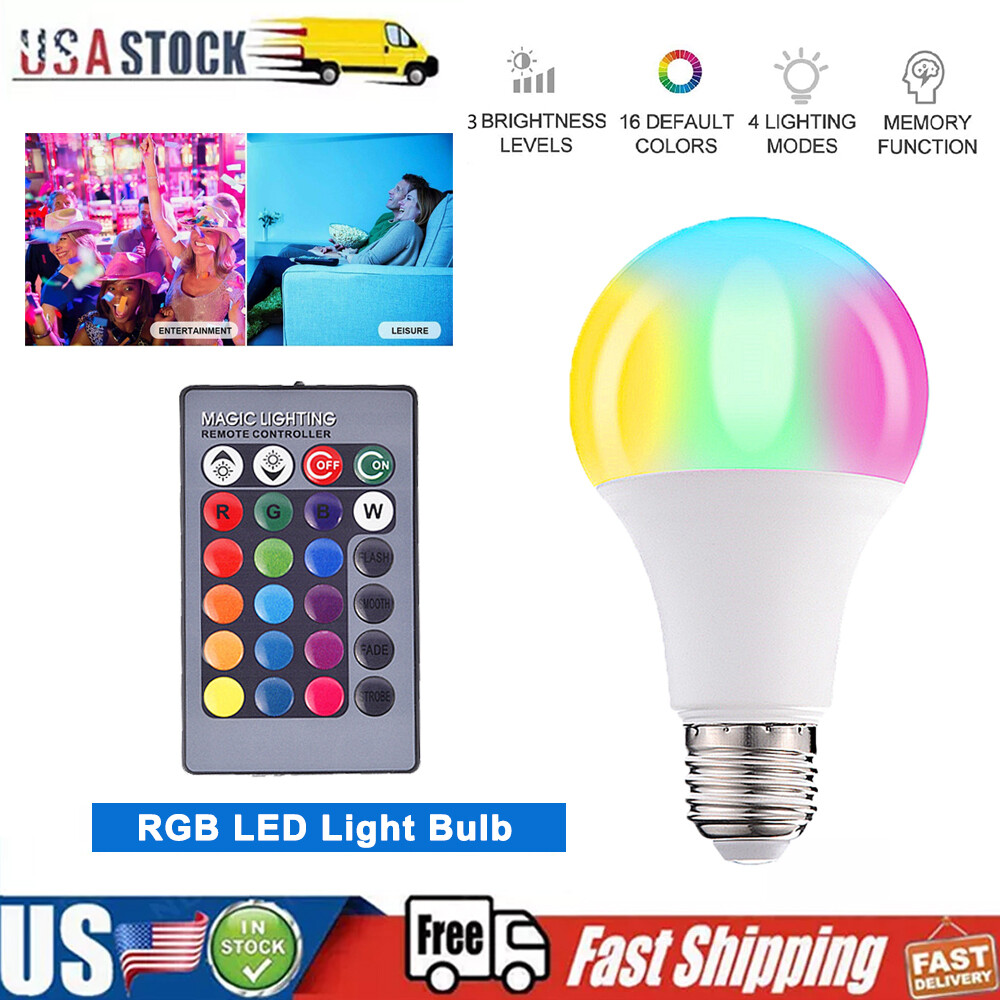 LED Color Changing Light Bulb Remote Control 3W E27 RGB+Daylight White Decorate
