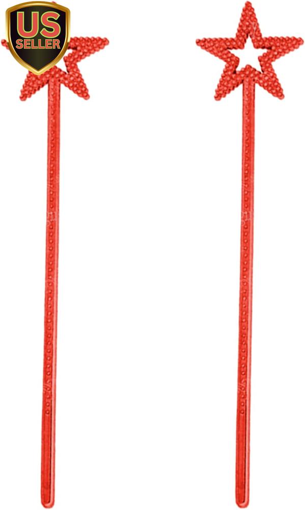 2PCS Glow-in-the-Dark Star Magic Wands for Kids Creative Play Pentagram Shape Plastic Handheld Toy