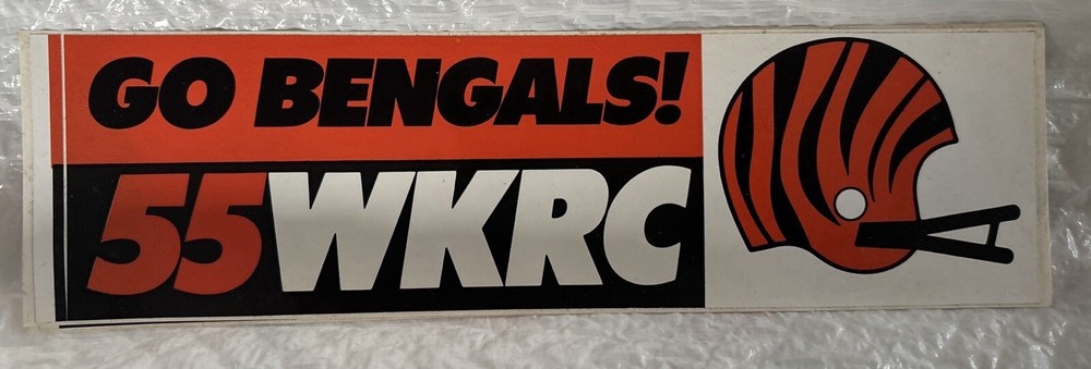 Vintage Go Bengals! 55 WKRC Bumper Sticker