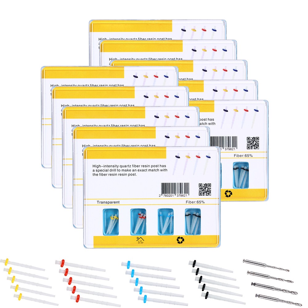 AAA Dental Endo Fiber Post Resin High-Strength Threaded Glass with 4 Drills-image